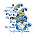 (2 Pack) Diabetes Awareness Gnome Magnets - Blue Ribbon Support - Bee and Flower Art - 5" On Longest Side - Premium Magnet - for Cars, Refrigerators, Toolboxes, Lockers - Made in USA - MAG16952