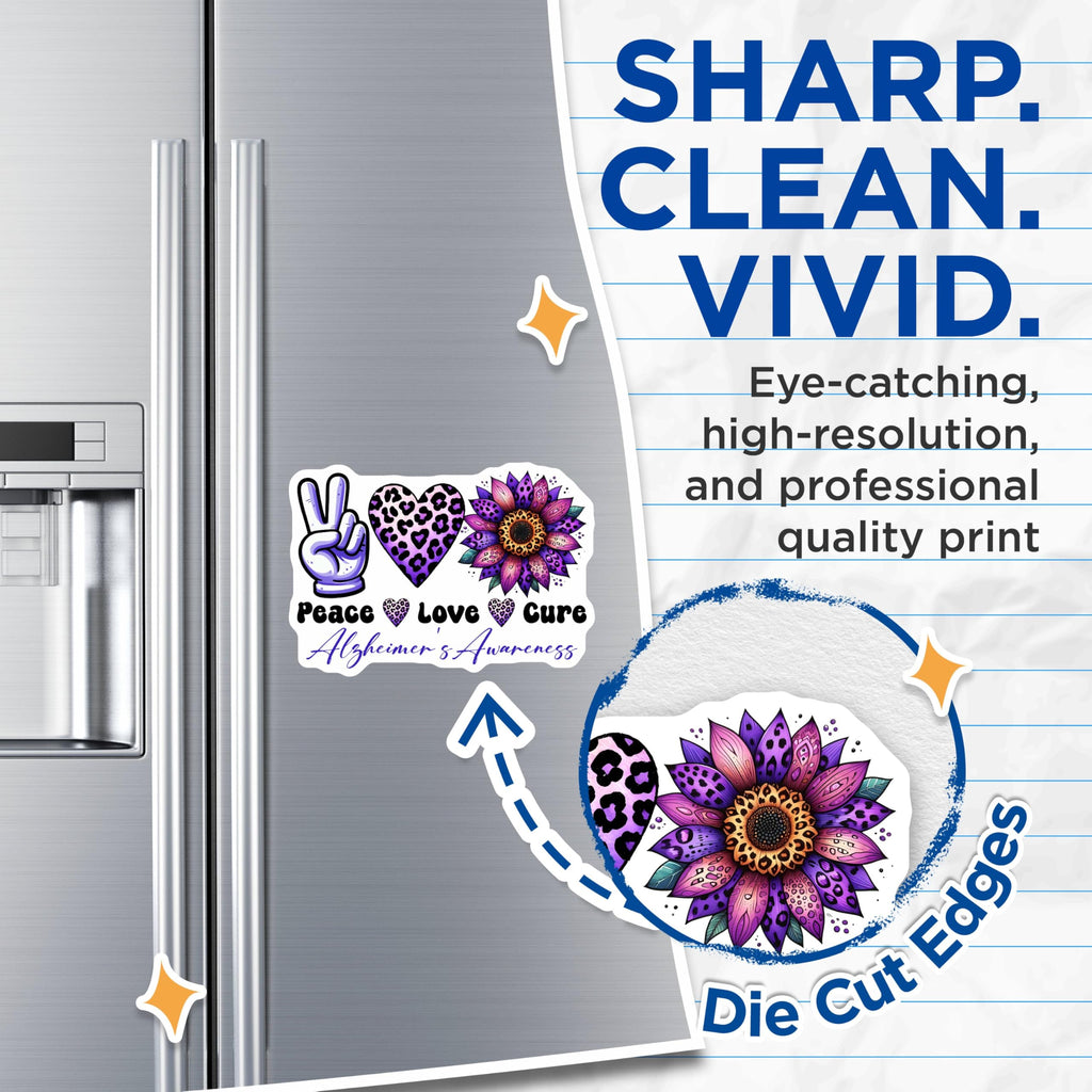 (2 Pack) Sunflower Support Stickers Magnet - 5" On Longest Side - Sticks to Smooth Flat Surfaces - Made in USA - MAG9790