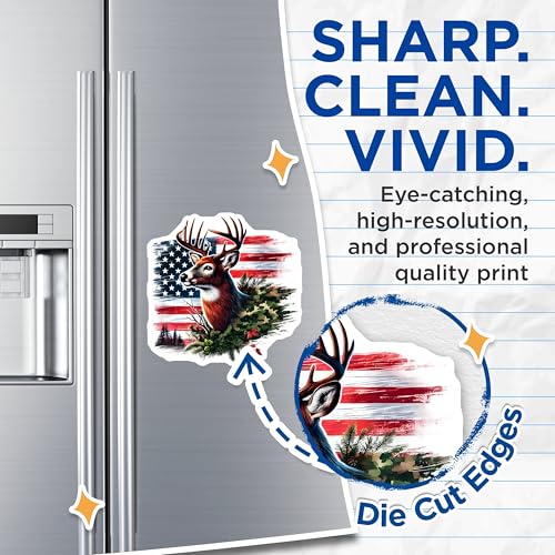 (2 Pack) American Flag Magnet - Nature Design - Rustic Decor - Hunting Lover - 5" On Longest Side - Sticks to Smooth Flat Surfaces - Made in USA - MAG9830
