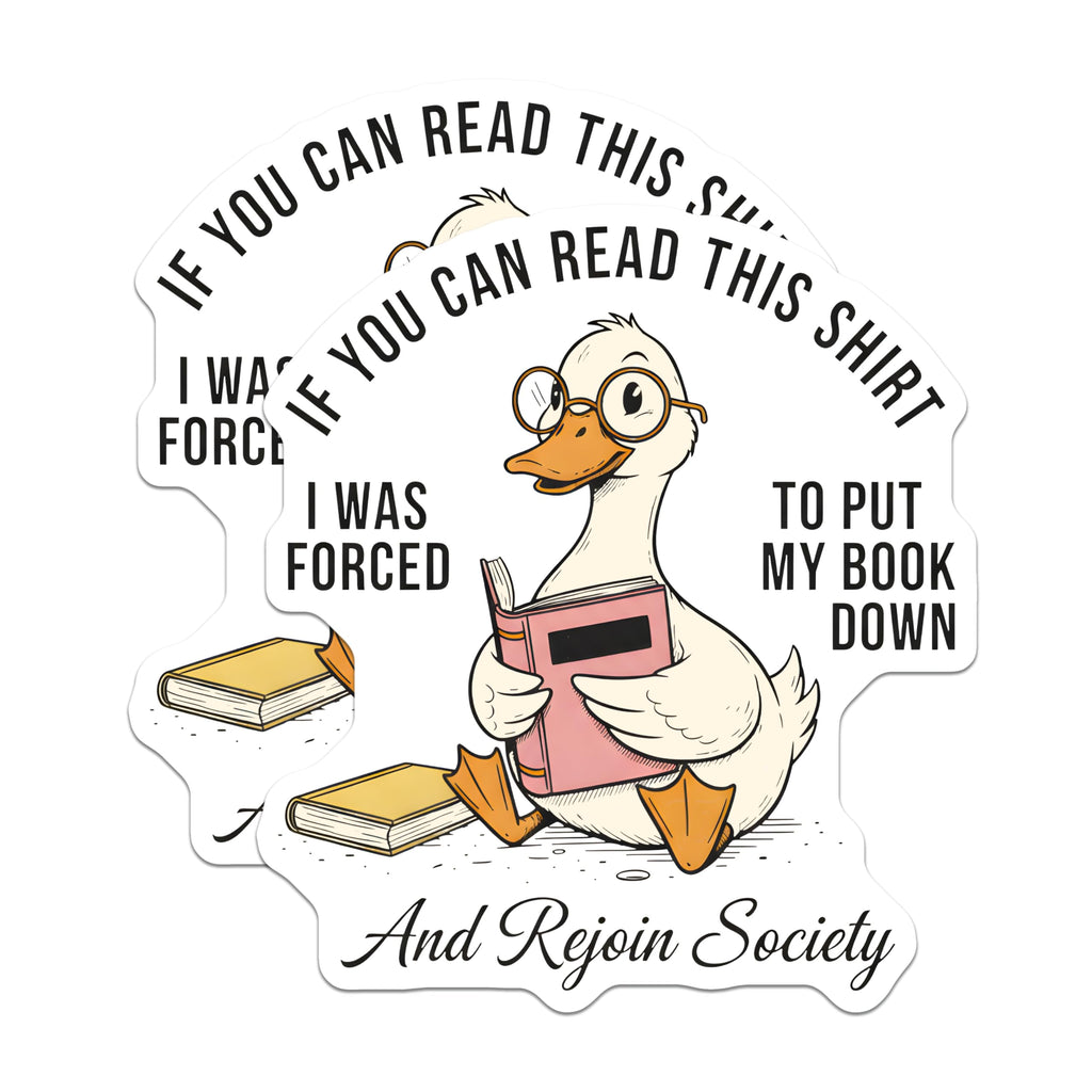 (2 Pack) Bookish Duck Magnets - Funny Animal Quote - Reading Lover Magnets - 5" On Longest Side - Premium Magnet - for Cars, Refrigerators, Toolboxes, Lockers - Made in USA - MAG14014