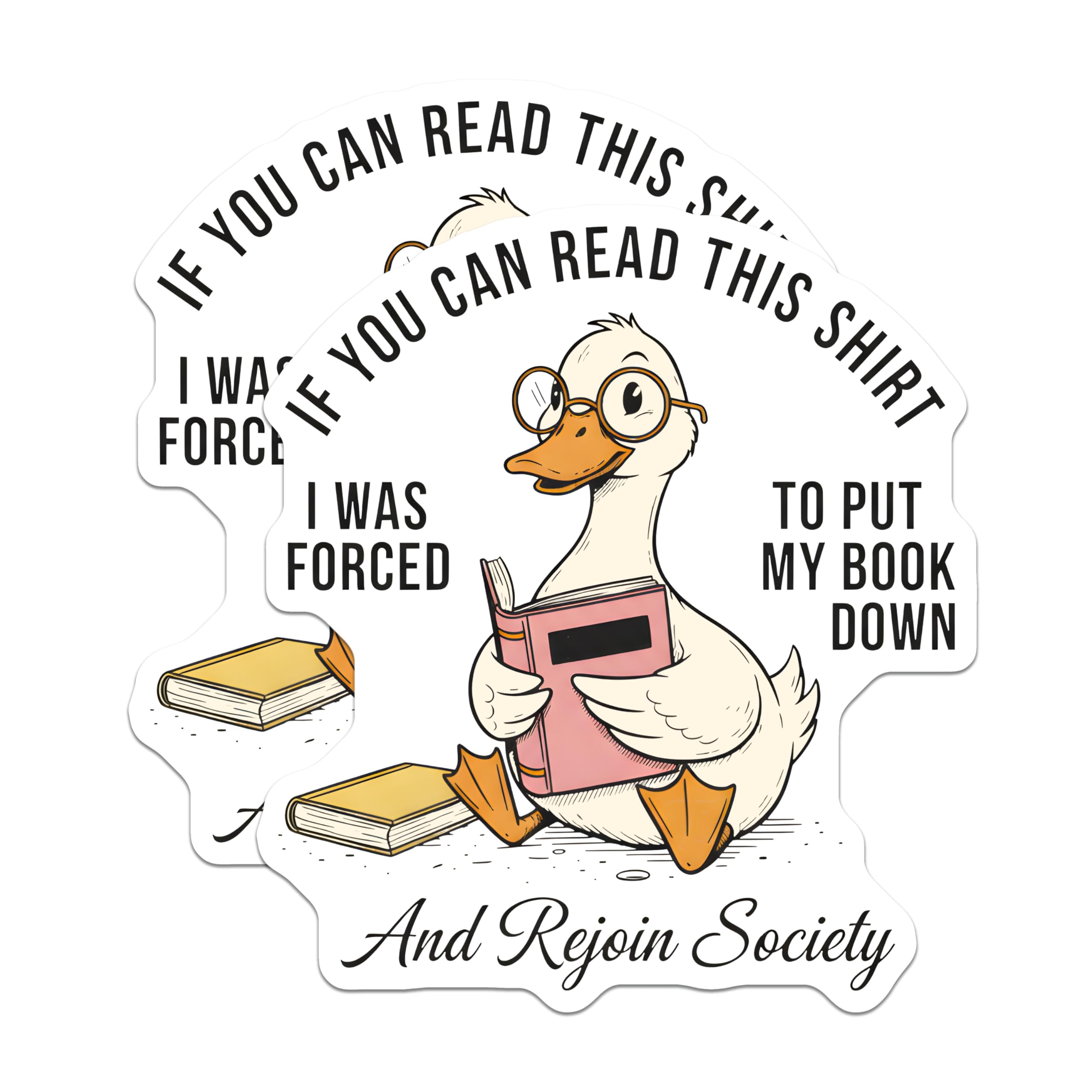 (2 Pack) Bookish Duck Magnets - Funny Animal Quote - Reading Lover Magnets - 5" On Longest Side - Premium Magnet - for Cars, Refrigerators, Toolboxes, Lockers - Made in USA - MAG14014