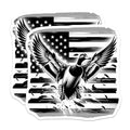 (2 Pack) Mallard Duck Magnets - American Flag Art - Hunter Waterfowl Decor - Outdoorsman Wildlife Scene - 5 Inches On Longest Side - Thick Durable Magnet - Made in USA - MAG22737