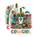 (2 Pack) Cowgirl Magnets - Southwestern Decor - Cactus Skull Magnets - 5" On Longest Side - Premium Magnet - for Cars, Refrigerators, Toolboxes, Lockers - Made in USA - MAG16124