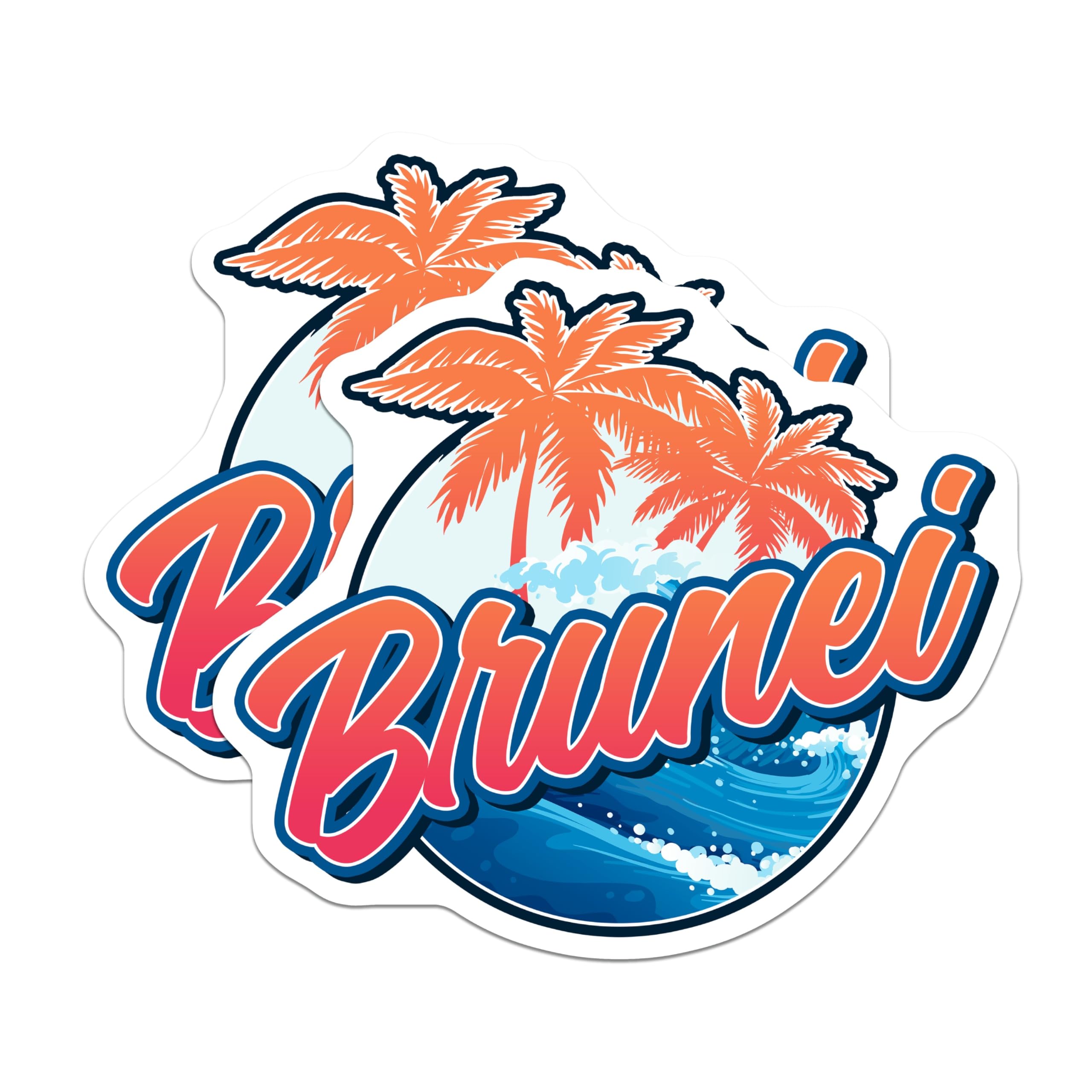 (2 Pack) Brunei Magnets - Travel Souvenir Magnet - Island Country Decoration - 5" On Longest Side - Premium Magnet - for Cars, Refrigerators, Toolboxes, Lockers - Made in USA - MAG17973