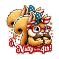 (2 Pack) Nutty for The 4th Stickers - Patriotic Squirrel Stickers - Independence Day Decor - 5" On Longest Side - Sticks to Any Smooth Flat Surface - Made in USA - BMCS2708