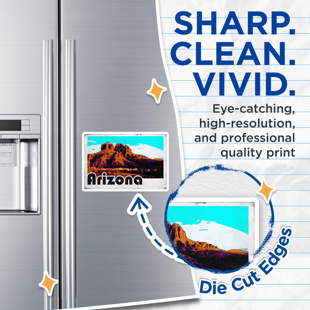 (2 Pack) Arizona Desert Magnets - Retro Travel Decor - USA Landmarks Magnet - 5" On Longest Side - Premium Magnet - for Cars, Refrigerators, Toolboxes, Lockers - Made in USA - MAG18508
