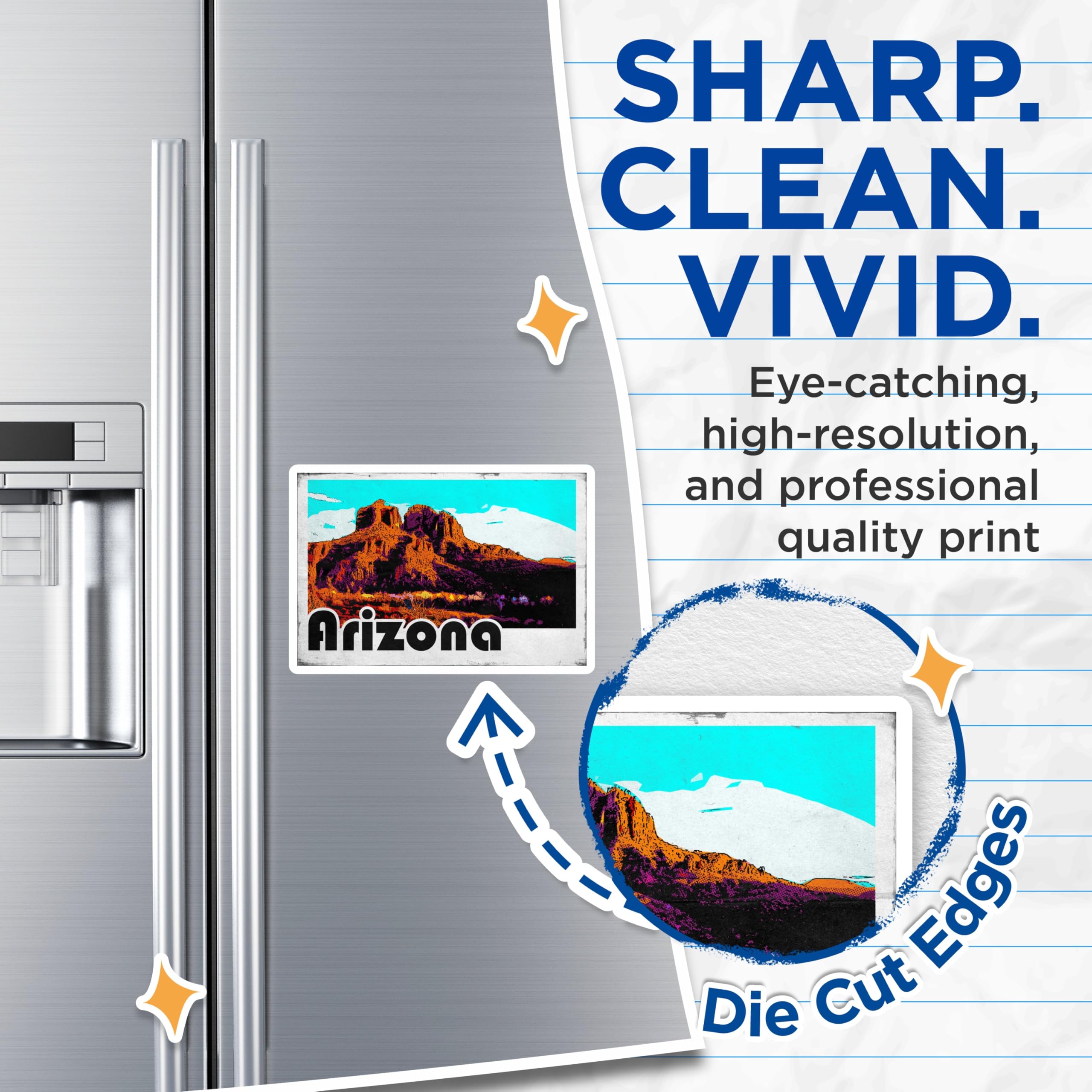 (2 Pack) Arizona Desert Magnets - Retro Travel Decor - USA Landmarks Magnet - 5" On Longest Side - Premium Magnet - for Cars, Refrigerators, Toolboxes, Lockers - Made in USA - MAG18508