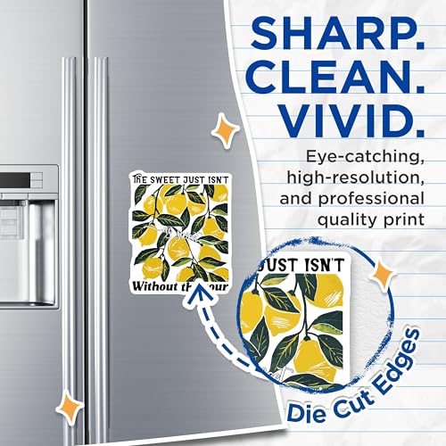 (2 Pack) The Sweet Just Isn't As Sweet Without The Sour Magnets - Lemon Themed Fridge - Positive Quote Kitchen Magnet - 5" On Longest Side - for Cars, Fridges, Toolboxes - Made in USA - MAG3865