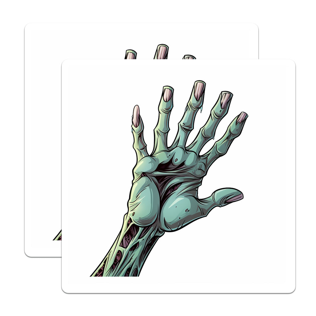 (2 Pack) Zombie Hand Magnets - Undead Ghoul Decor - Spooky Halloween Fridge Art - Horror Fan Accents - 5 Inches On Longest Side - Thick Durable Magnet - Made in USA - MAG36846
