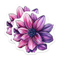 (2 Pack) Dahlia Flower Magnets - Vibrant Purple Pink Bloom Art - Botanical Refrigerator Office Decor - 5 Inches On Longest Side - Thick Durable Magnet - Made in USA - MAG36536