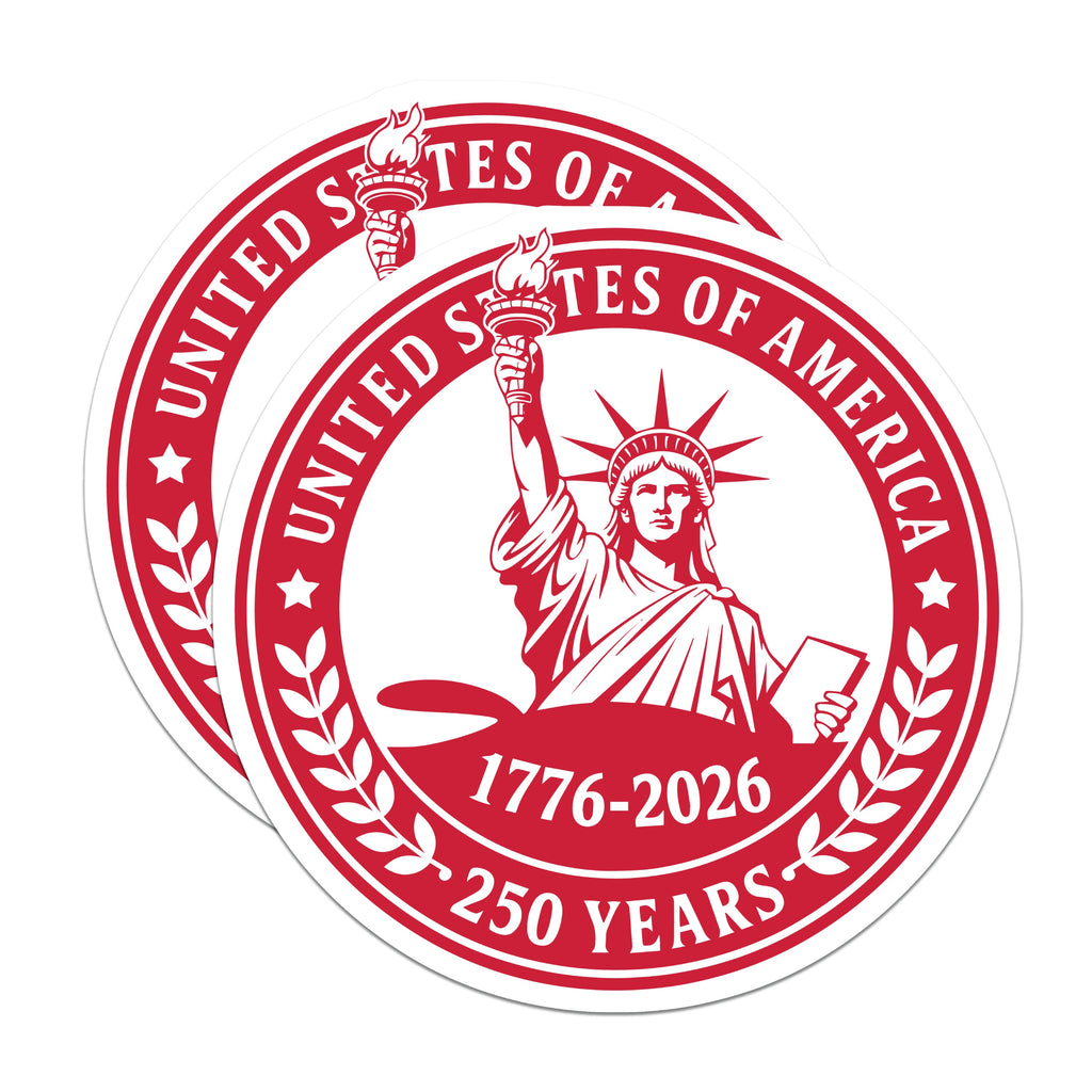 (2 Pack) USA 250th Anniversary Magnets - Statue of Liberty Decor - American History Souvenirs - 5 Inches On Longest Side - Thick Durable Magnet - Made in USA - MAG38643