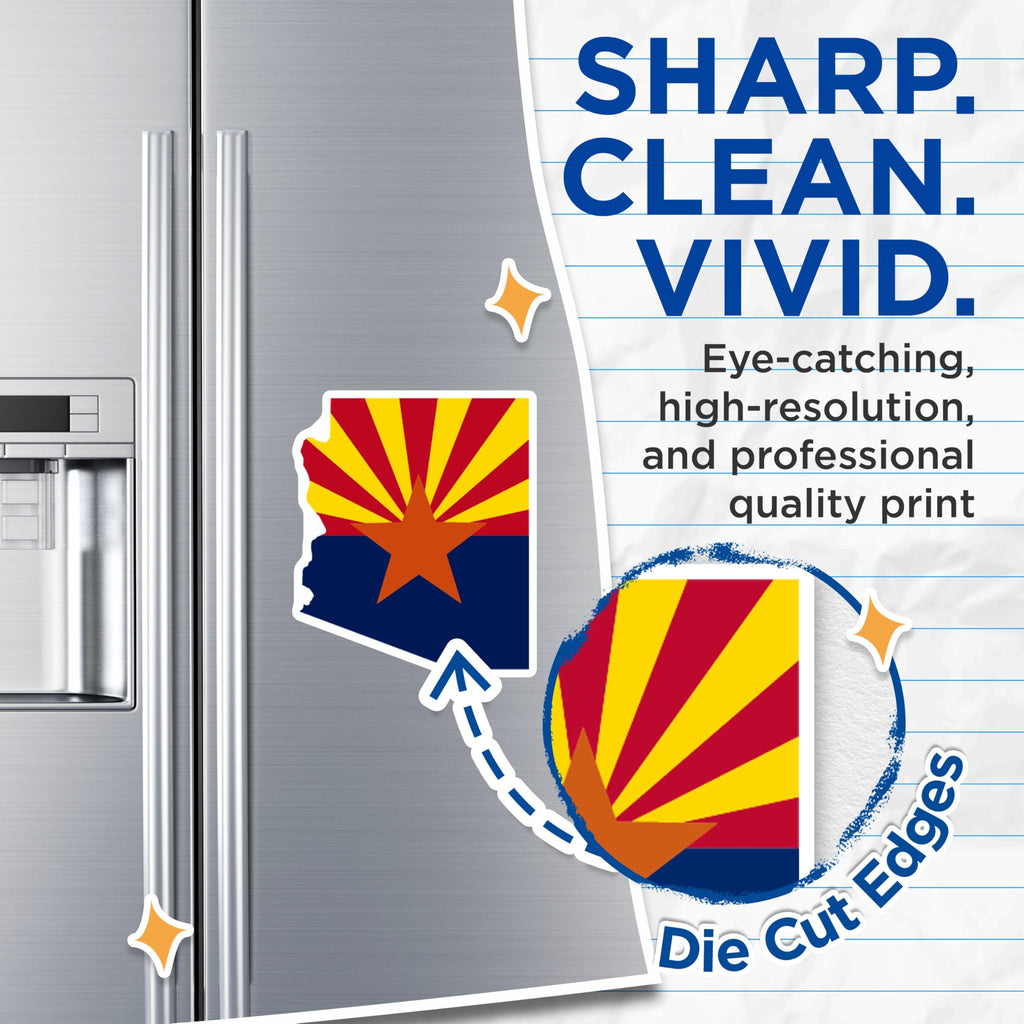(2 Pack) Arizona State Flag Magnets - Arizona Souvenir - Arizona Pride - 5" On Longest Side - Premium Magnet - for Cars, Refrigerators, Toolboxes, Lockers - Made in USA - MAG18740