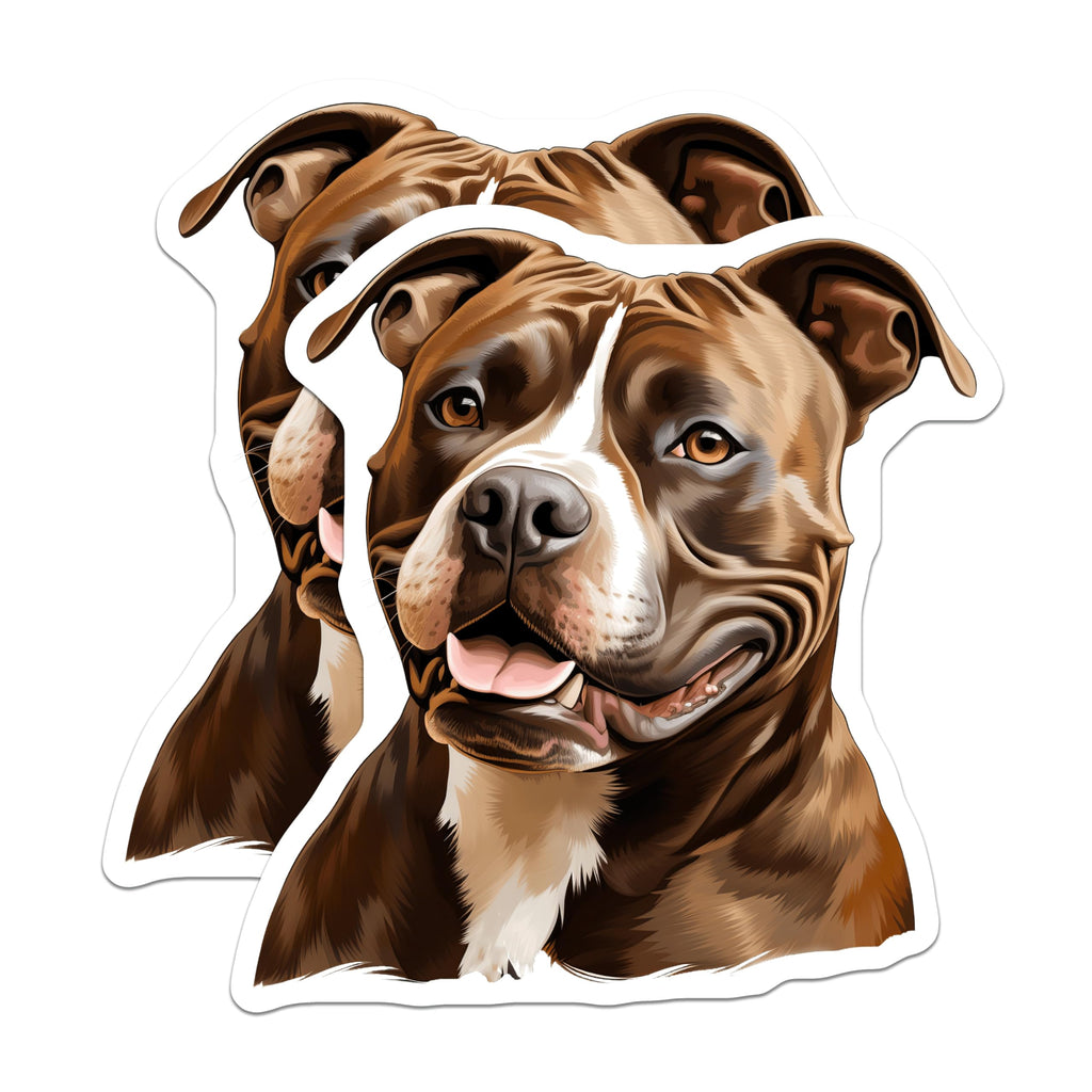(2 Pack) Pitbull Magnets - Amstaff Dog Art - Pet Lover Decor for Dog Owners - 5 Inches On Longest Side - Thick Durable Magnet - Made in USA - MAG28723