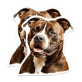 (2 Pack) Pitbull Magnets - Amstaff Dog Art - Pet Lover Decor for Dog Owners - 5 Inches On Longest Side - Thick Durable Magnet - Made in USA - MAG28723
