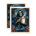 (2 Pack) Grim Reaper Coffee Magnets - Gothic Death Art - Spooky Kitchen Decor - 5" On Longest Side - Premium Magnet - for Cars, Refrigerators, Toolboxes, Lockers - Made in USA - MAG14723