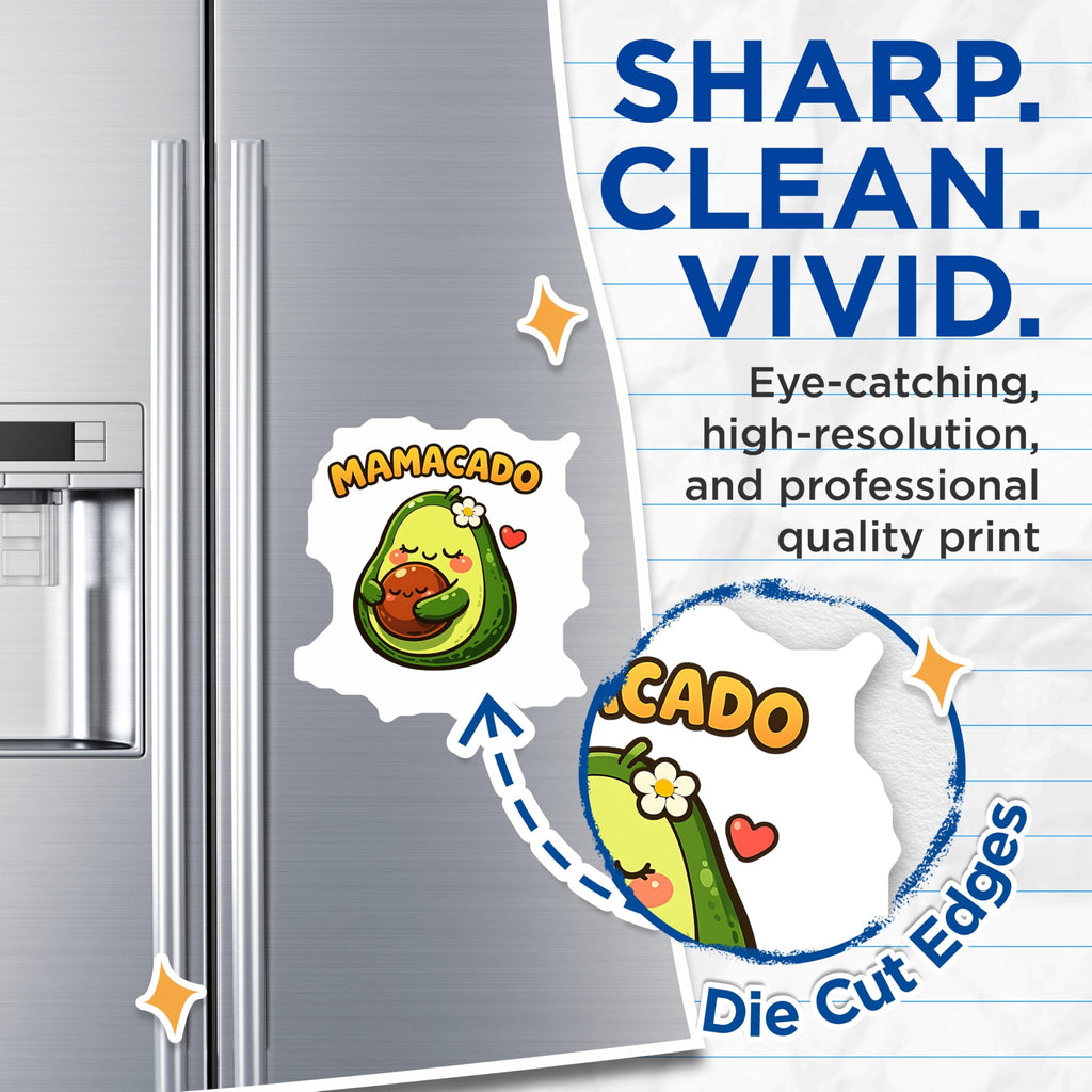 (2 Pack) Mamacado Magnets - Cute Avocado Mom Gifts - New Mother Refrigerator Decor - Funny Pregnancy Announcement Items - 5 Inches On Longest Side - Thick Durable Magnet - Made in USA - MAG22575