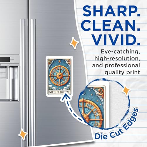 (2 Packs) Wheel of Fortune Tarot Card Magnets - Tarot Card Spiritual Metaphysical Magnets - 5 Inches On Longest Side - Premium Magnet - for Fridges, Toolboxes, Cars - Made in USA - MAG2253