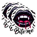 (3 Pack) Vampire Lips Decals - Gothic Bite Me - Spooky Bats Decals - 3 Inches On Longest Side - Easy Peel & Apply - Made in USA - 3MCS4865
