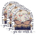 (3 Pack) Inspirational Decals - Butterfly and Flowers - Motivational Stickers - 3 Inches On Longest Side - Easy Peel & Apply - Made in USA - 3MCS1042