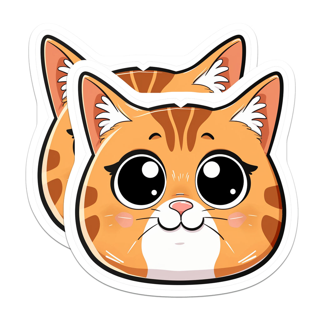 (2 Pack) Cute Cat Magnets - Kawaii Kitten Magnet - Pet Lover Fridge Decor - Cat Mom Animal Art - 5 Inches On Longest Side - Thick Durable Magnet - Made in USA - MAG36252