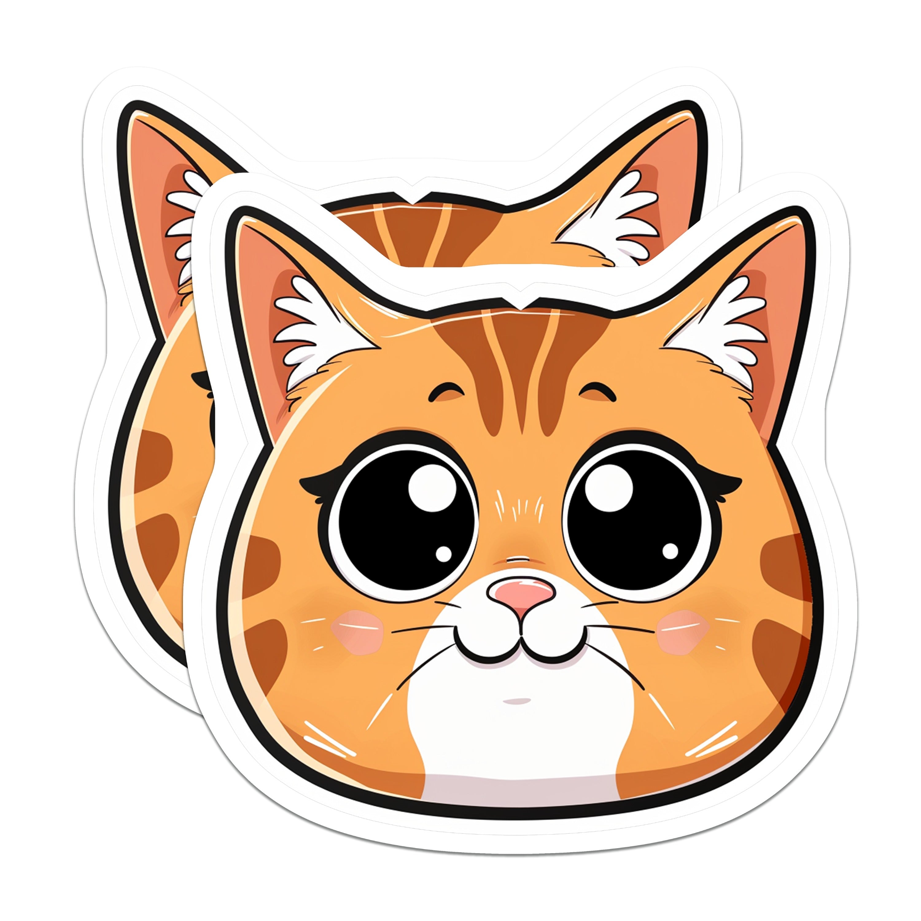 (2 Pack) Cute Cat Magnets - Kawaii Kitten Magnet - Pet Lover Fridge Decor - Cat Mom Animal Art - 5 Inches On Longest Side - Thick Durable Magnet - Made in USA - MAG36252