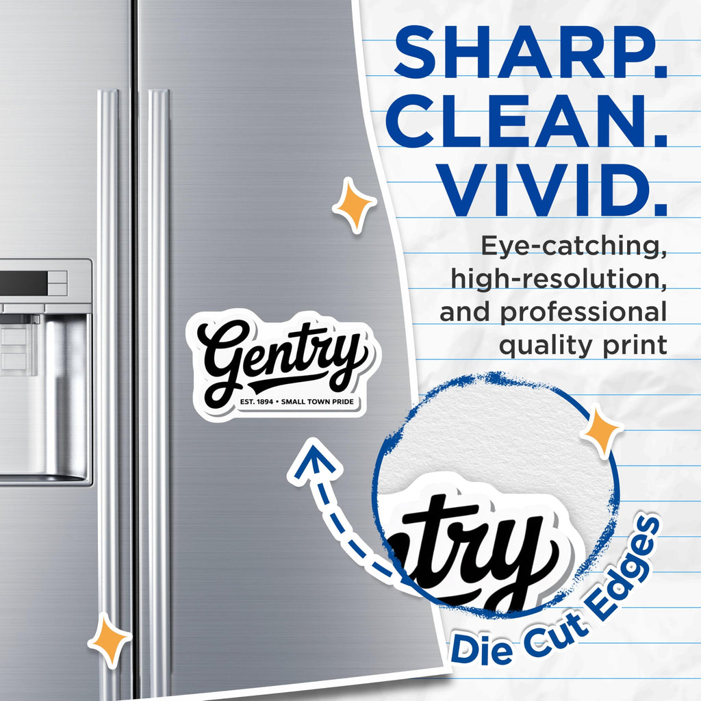 (2 Pack) Gentry Magnets - Small Town Pride - Hometown Decor - 5" On Longest Side - Premium Magnet - for Cars, Refrigerators, Toolboxes, Lockers - Made in USA - MAG18500