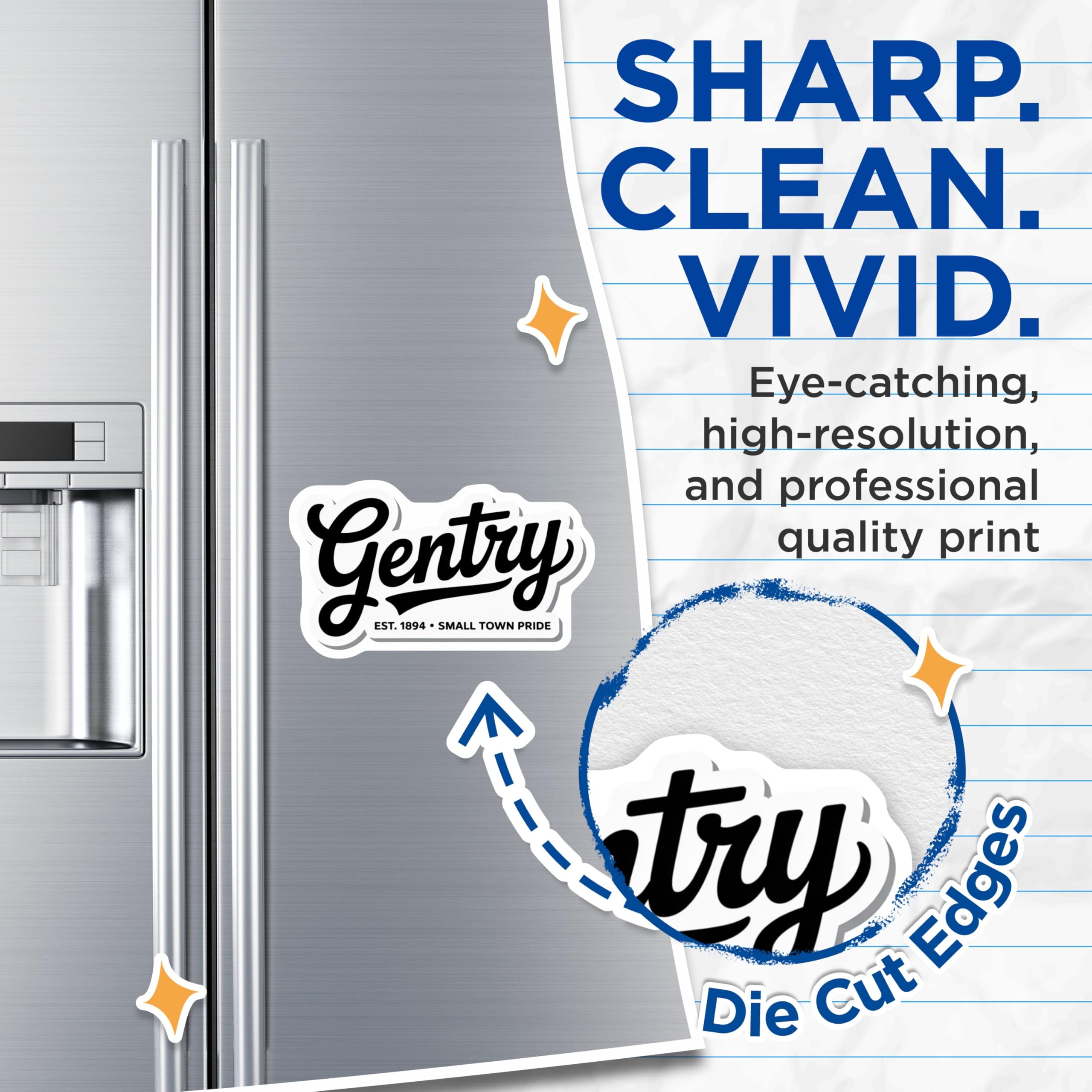 (2 Pack) Gentry Magnets - Small Town Pride - Hometown Decor - 5" On Longest Side - Premium Magnet - for Cars, Refrigerators, Toolboxes, Lockers - Made in USA - MAG18500