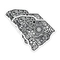 (2 Pack) South Carolina Magnets - SC State Outline Decor - Floral Mandala Art - Southern Pride Accent - State Map Collection - 5 Inches On Longest Side - Thick Durable Magnet - Made in USA - MAG19199