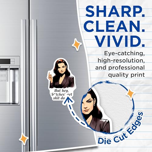 (2 Pack) Boss Lady Magnets Magnets - Motivational Quote - Boss Babe Decor - 5" On Longest Side - Made in USA - Sticks to Refrigerators & Metal Surfaces - MAG8347