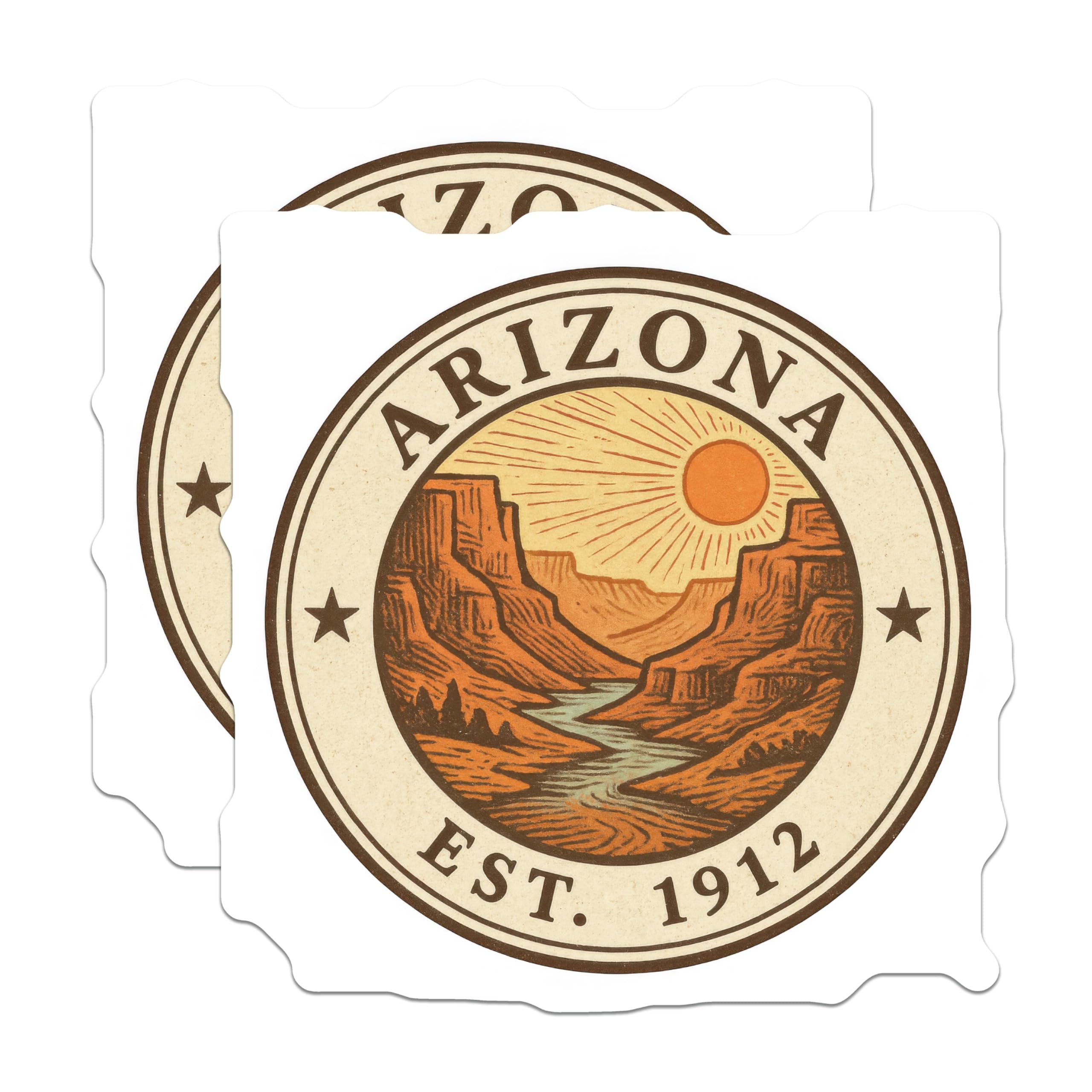(2 Pack) Arizona State Magnets - Grand Canyon - Southwestern Decor - 5" On Longest Side - Premium Magnet - for Cars, Refrigerators, Toolboxes, Lockers - Made in USA - MAG17781