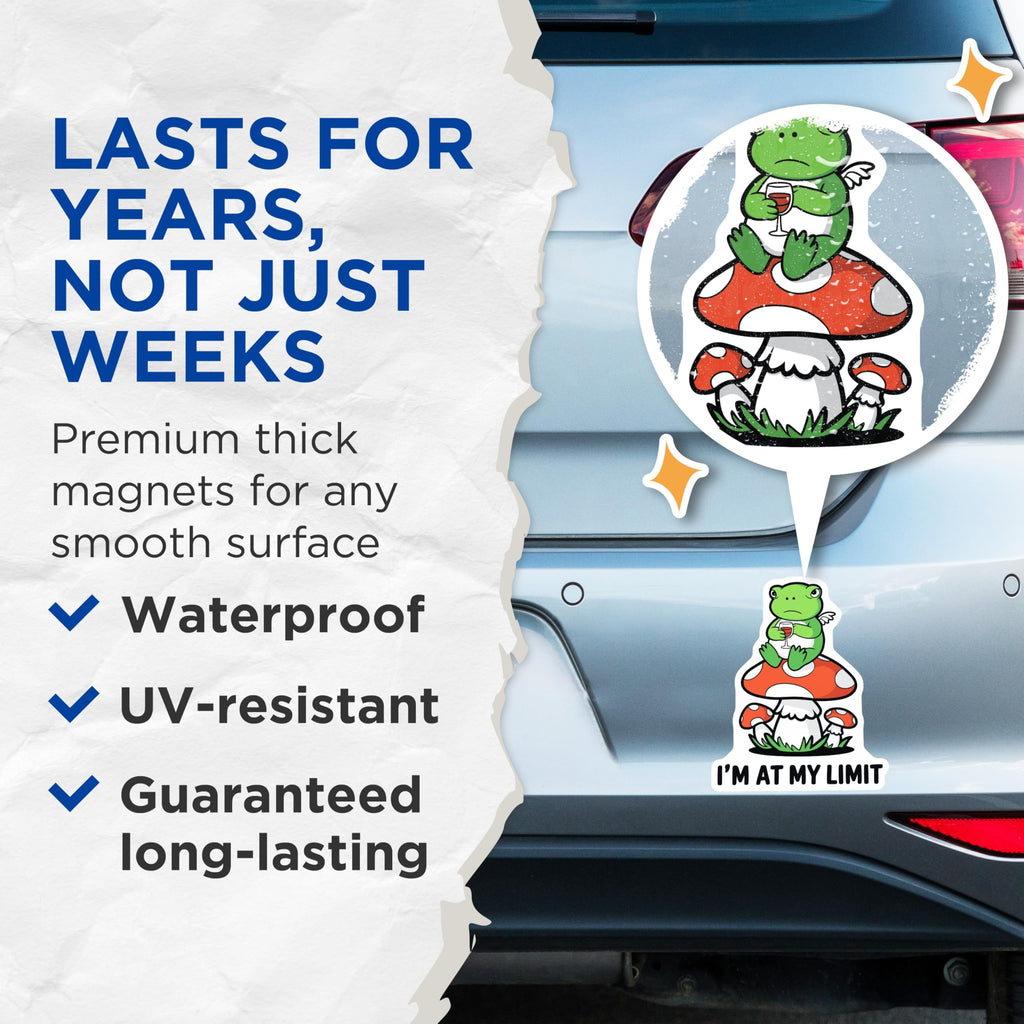 (2 Pack) Frog Magnets - Wine Glass Decor - Funny Frog Decor Magnet - 5" On Longest Side - Premium Magnet - for Cars, Refrigerators, Toolboxes, Lockers - Made in USA - MAG16908