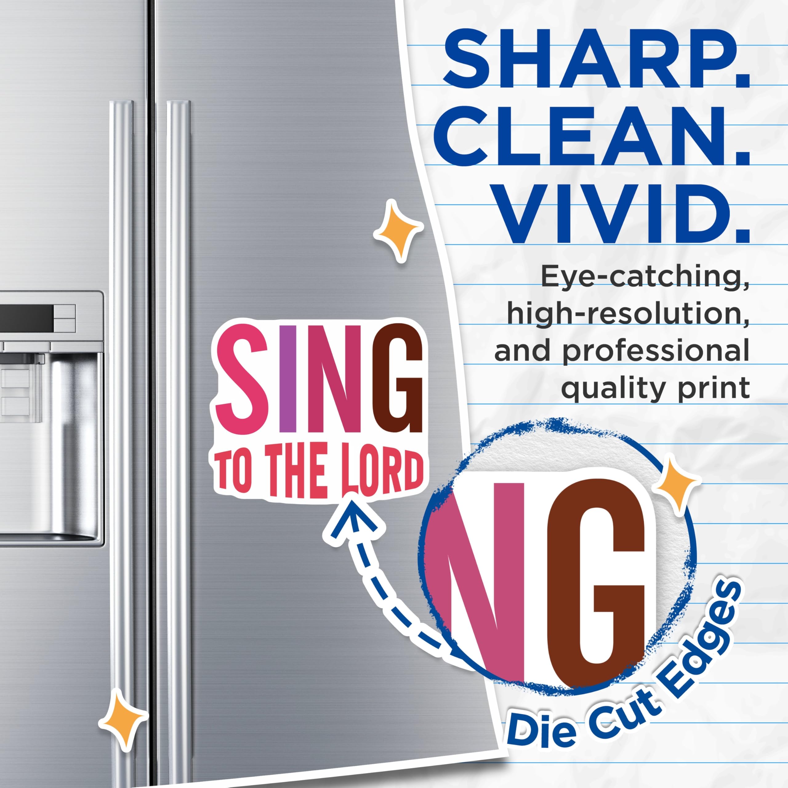 (2 Pack) Sing to the Lord Magnets - Christian Faith Decor - Worship Music Magnet - 5 Inches On Longest Side - Thick Durable Magnet - Made in USA - MAG26919
