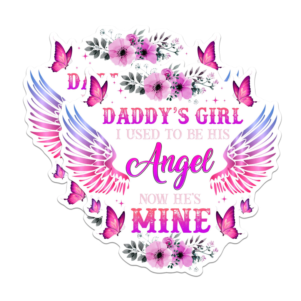 (2 Pack) Daddy's Girl Magnets - I Used to Be His Angel Magnets - Now He's Mine Magnets- 5" On Longest Side - for Fridges, Toolboxes, Cars - Made in USA - MAG3027