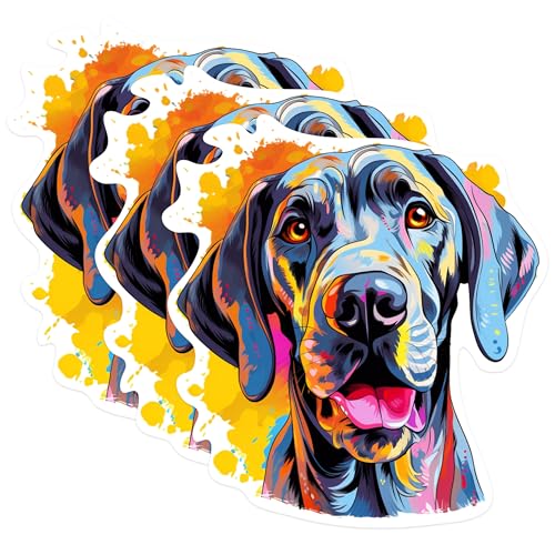 (3 Pack) Vizsla Dog Decals - Colorful Puppy Laptop Decal - Pet Lover Decals - 3 Inches On Longest Side - Easy Peel & Apply - Made in USA - 3MCS0739