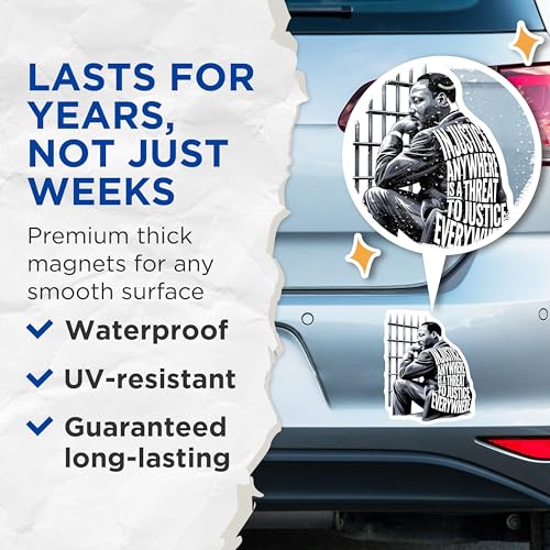 (2 Pack) Injustice Anywhere Magnets - Justice Everywhere Magnets - Powerful Message Decal - 5" On Longest Side - for Cars, Fridges, Toolboxes - Made in USA - MAG3754