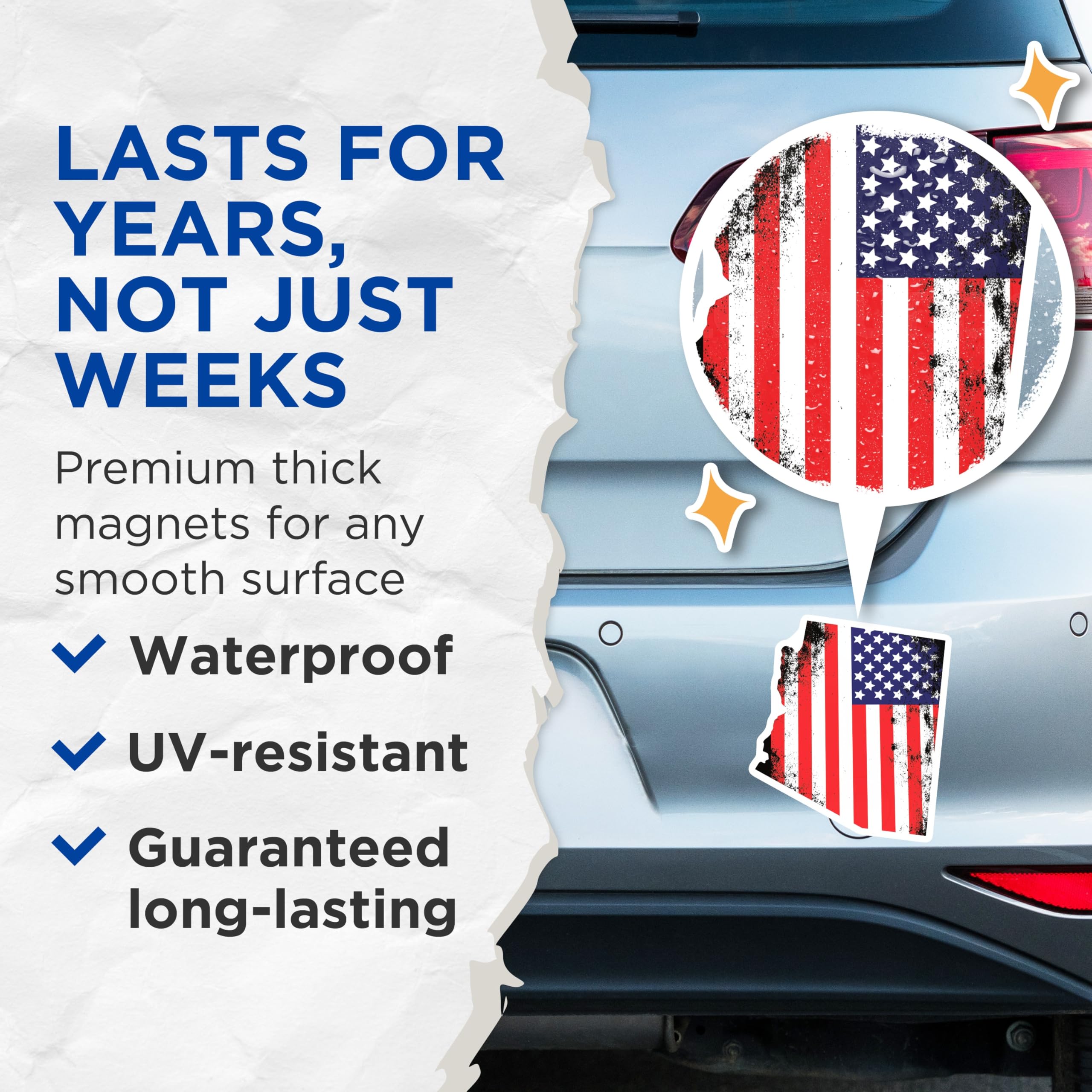 (2 Pack) Arizona US Flag Magnets - State Pride Fridge Decor - Patriotic American Souvenir - 5" On Longest Side - Premium Magnet - for Cars, Refrigerators, Toolboxes, Lockers - Made in USA - MAG18778