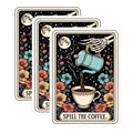 (3 Pack) Spill The Coffee Decals - Skeleton Hand - Coffee Lover Decal - 3 Inches On Longest Side - Easy Peel & Apply - Made in USA - 3MCS4088