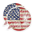(2 Pack) USA Patriotic Shell Stickers - American Flag Shells - Beach and Ocean Theme - 5" On Longest Side - Sticks to Smooth Flat Surfaces - Made in USA - BMCS8971