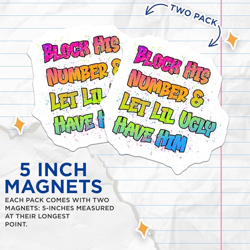 (2 Pack) Block His Number Magnets Magnets - 5" On Longest Side - Made in USA - Sticks to Refrigerators & Metal Surfaces - MAG8617