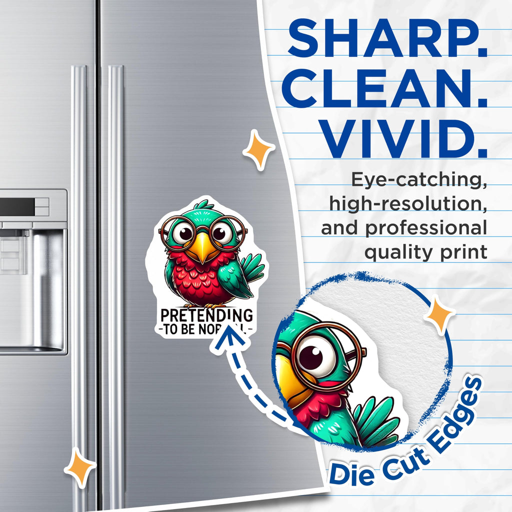 (2 Pack) Novelty Bird Magnets - Funny Animal Magnets - Quirky Bird with Glasses - 5" On Longest Side - Premium Magnet - for Cars, Refrigerators, Toolboxes, Lockers - Made in USA - MAG15978
