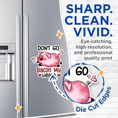 (2 Pack) Funny Pig Pun Magnets - Don't Go Bacon My Heart Magnets - Kitchen Decor Magnets- 5" On Longest Side - for Fridges, Toolboxes, Cars - Made in USA - MAG2898