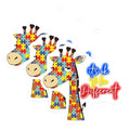 (3 Pack) Autism Awareness Decals - Giraffe Puzzle - Its Ok to Be Different- 3 Inches On Longest Side - Easy Peel & Apply - Made in USA - 3MCS5427