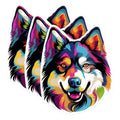 (3 Pack) Colorful Dog Decals - Laptop Stickers - Animal Lover Decal - 3 Inches On Longest Side - Easy Peel & Apply - Made in USA - 3MCS0625