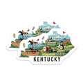 (2 Pack) Kentucky State Stickers - Bourbon Horse Racing - Landmarks Souvenir - 5" On Longest Side - Sticks to Smooth Flat Surfaces - Made in USA - BMCS17969