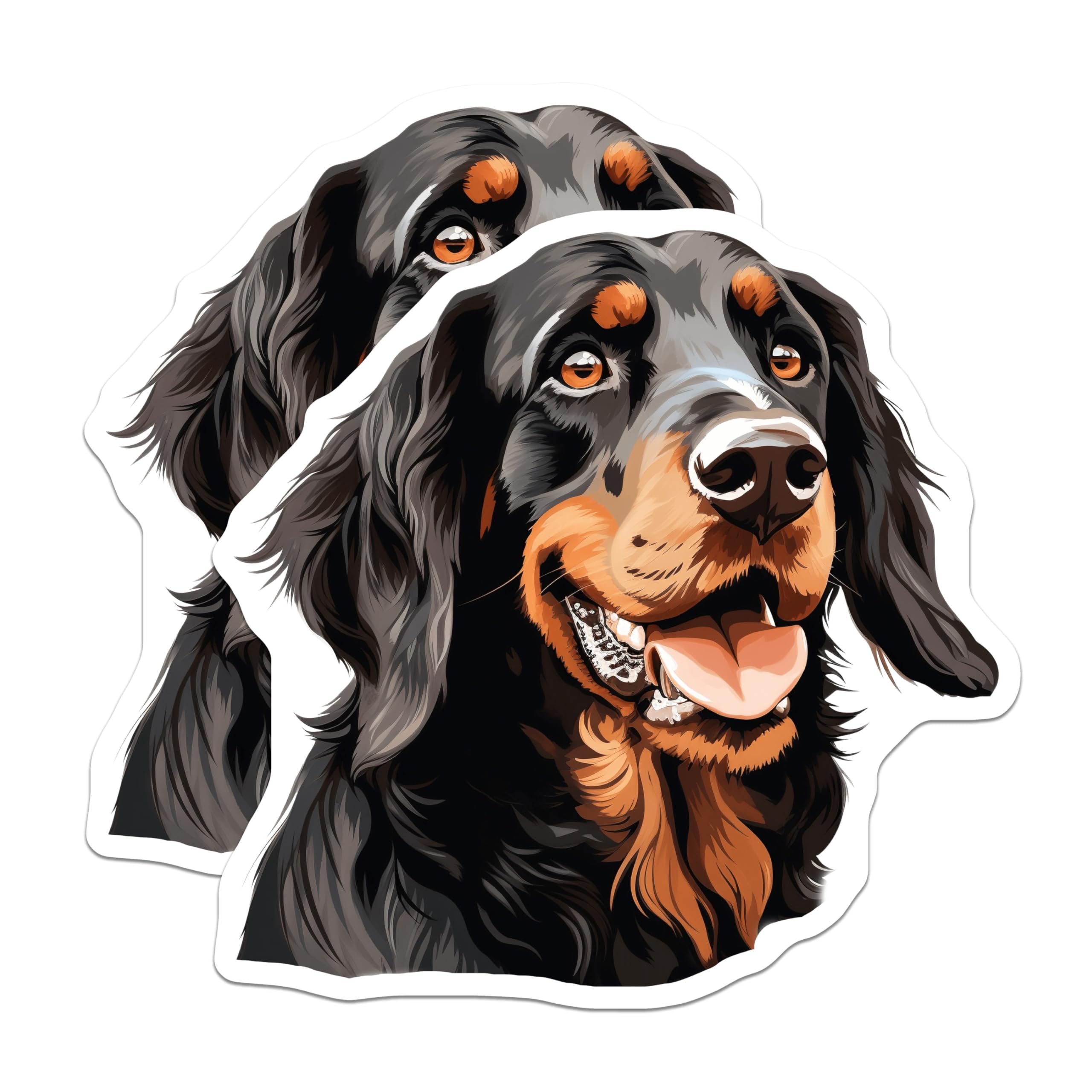 (2 Pack) Gordon Setter Dog Magnets - Black Tan Canine Art - Pet Lover Refrigerator Decor for Dog Owners - 5 Inches On Longest Side - Thick Durable Magnet - Made in USA - MAG24397
