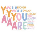 (3 Pack) You are Enough Decals - Positive Affirmation - Laptop Decals - 3 Inches On Longest Side - Easy Peel & Apply - Made in USA - 3MCS1864