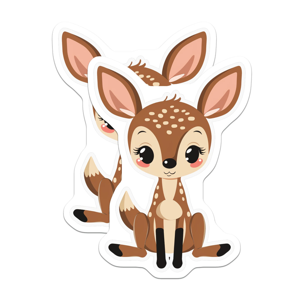 (2 Pack) Cute Fawn Magnets - Baby Deer Decor - Woodland Animal Fridge Locker Magnets - 5 Inches On Longest Side - Thick Durable Magnet - Made in USA - MAG39076
