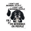 (2 Pack) Grumpy Dog Magnets - Anti Morning People - Coffee Fan Office Humor - Sarcastic Pet Parent Decor - 5 Inches On Longest Side - Thick Durable Magnet - Made in USA - MAG39275