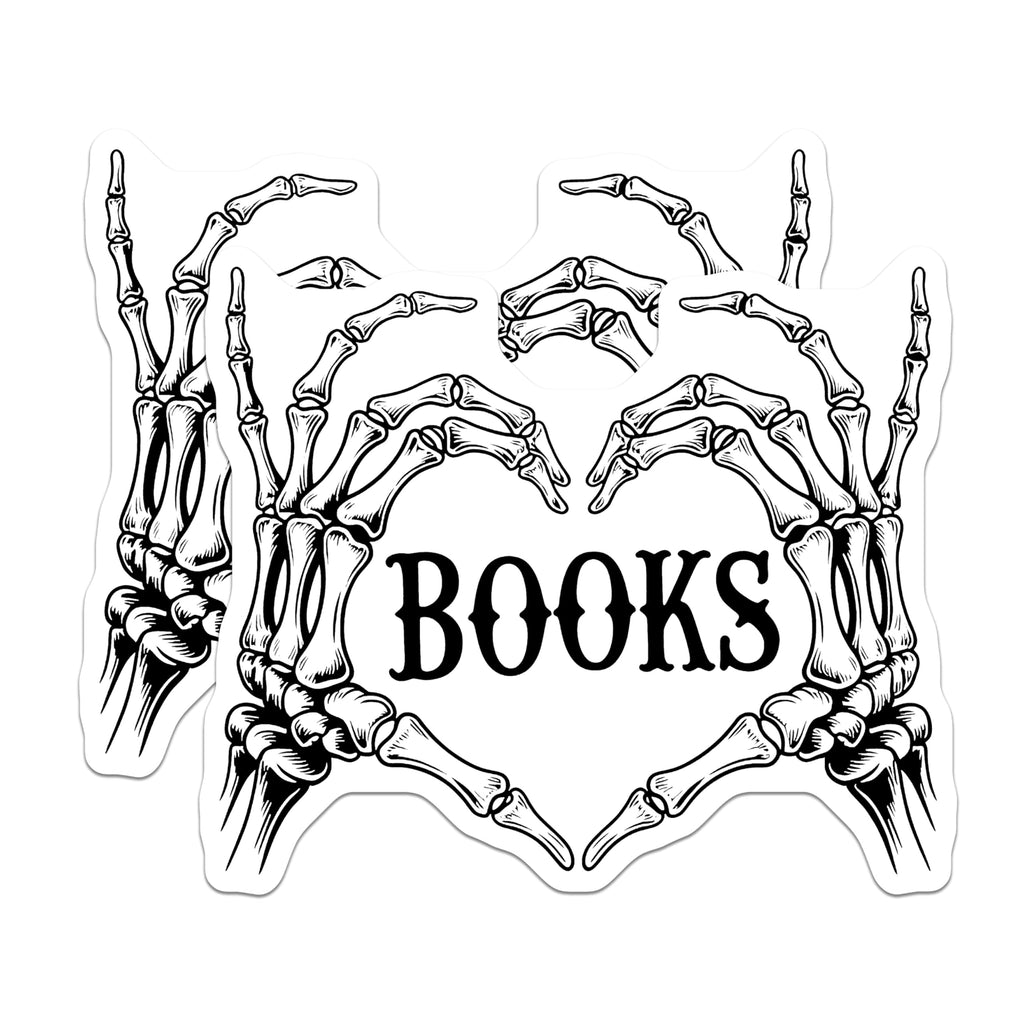 (2 Pack) Books Skeleton Hands Magnets - Reader Lover - Gothic Librarian Decor - 5" On Longest Side - Premium Magnet - for Cars, Refrigerators, Toolboxes, Lockers - Made in USA - MAG18083