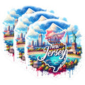 (3 Pack) New Jersey Decals - State Pride Stickers - Laptop Decal- 3 Inches On Longest Side - Easy Peel & Apply - Made in USA - 3MCS5748